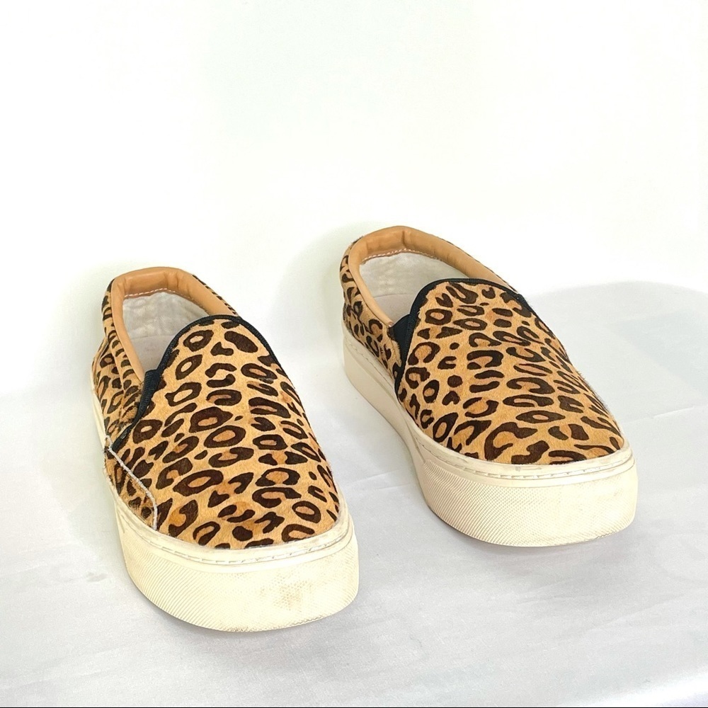 Soludos Bondi Leopard Print Calf Hair Slip-On Flatform Sneakers Sz 8 - Picture 6 of 10